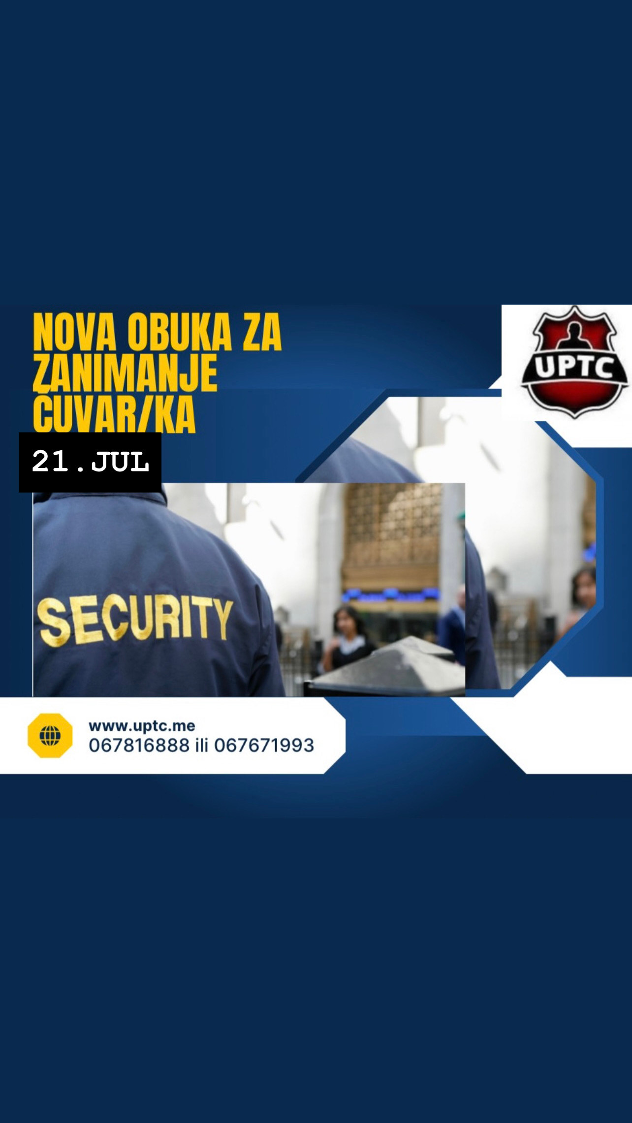 NOVA OBUKA ZA ZANIMANJE ČUVAR/KA POČINJE 21.JULA 2025.