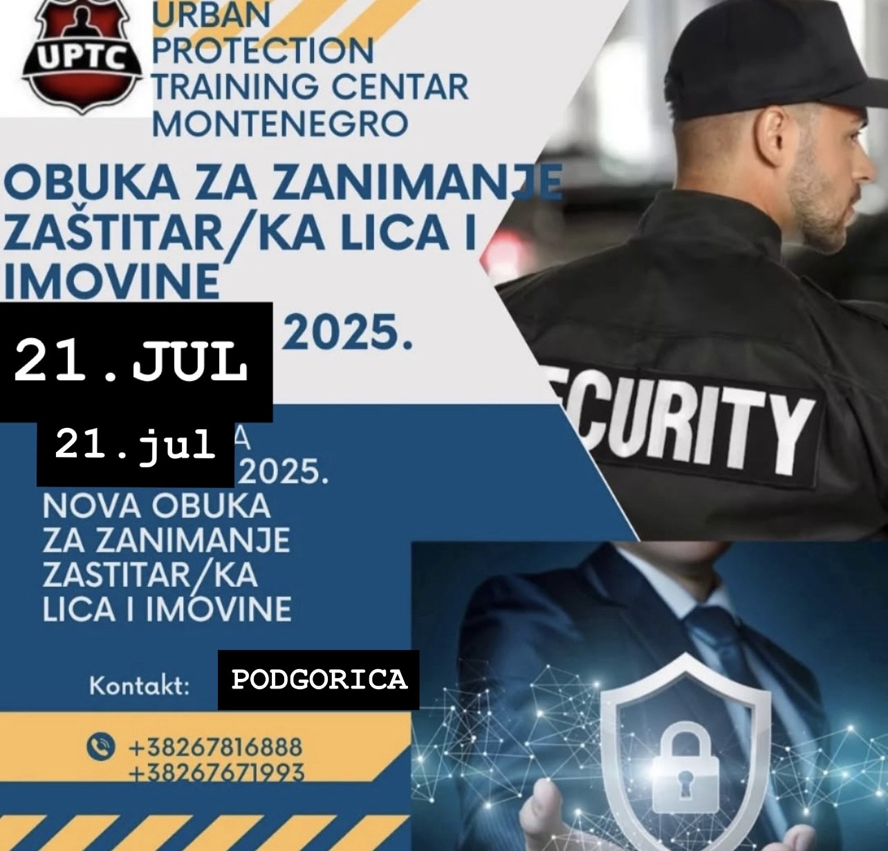 NOVA OBUKA ZA ZANIMANJE ZAŠTITAR/KA LICA I IMOVINE POČINJE 21.JULA 2025.