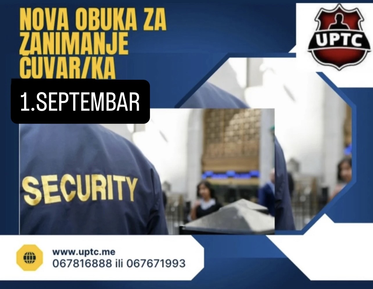 NOVA OBUKA ZA ZANIMANJE ČUVAR/KA POČINJE  1. SEPTEMBRA