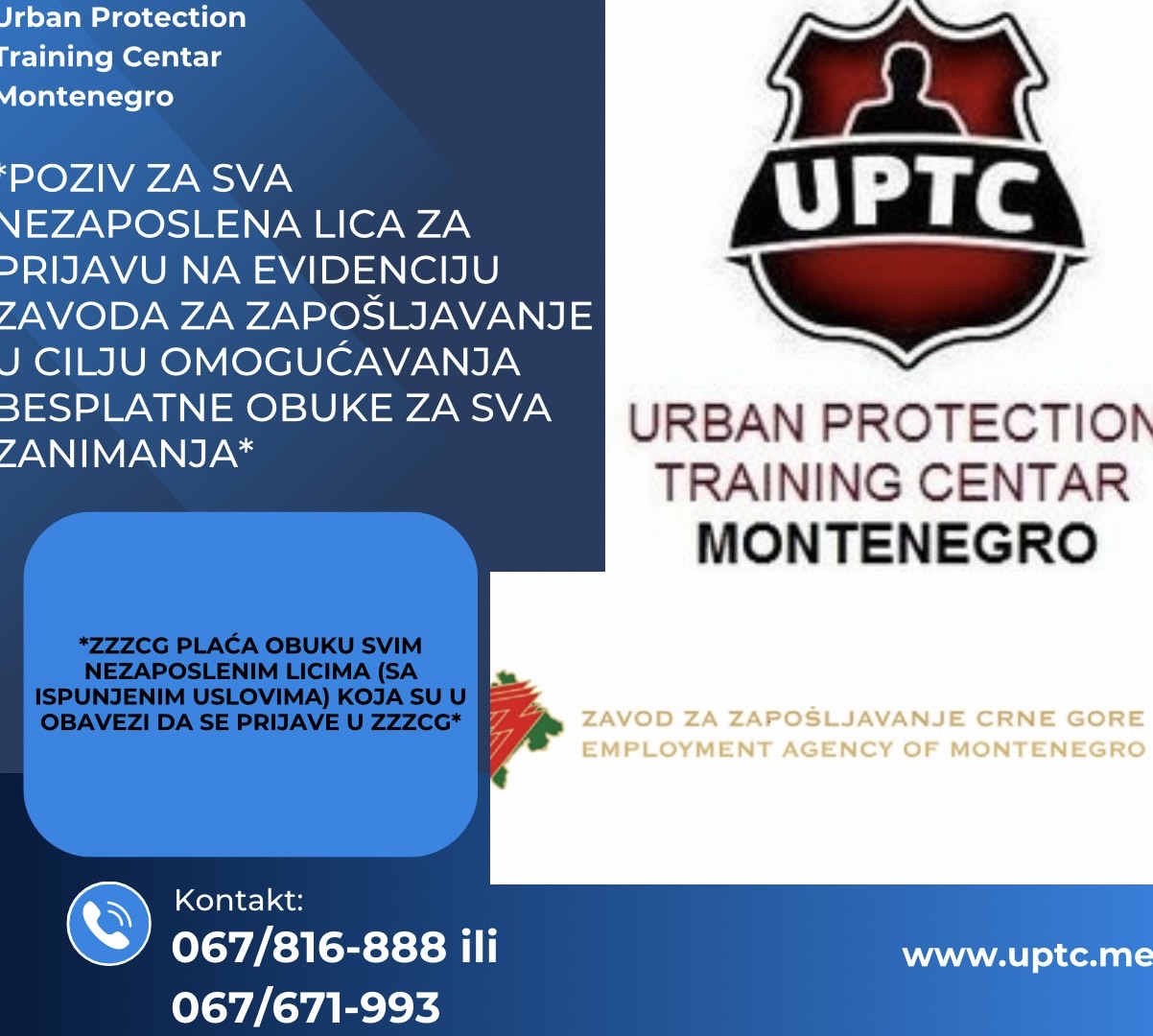 BESPLATNE OBUKE ZA NEZAPOSLENA LICA U SARADNJI SA ZAVODOM ZA ZAPOŠLJAVANJE CRNE GORE