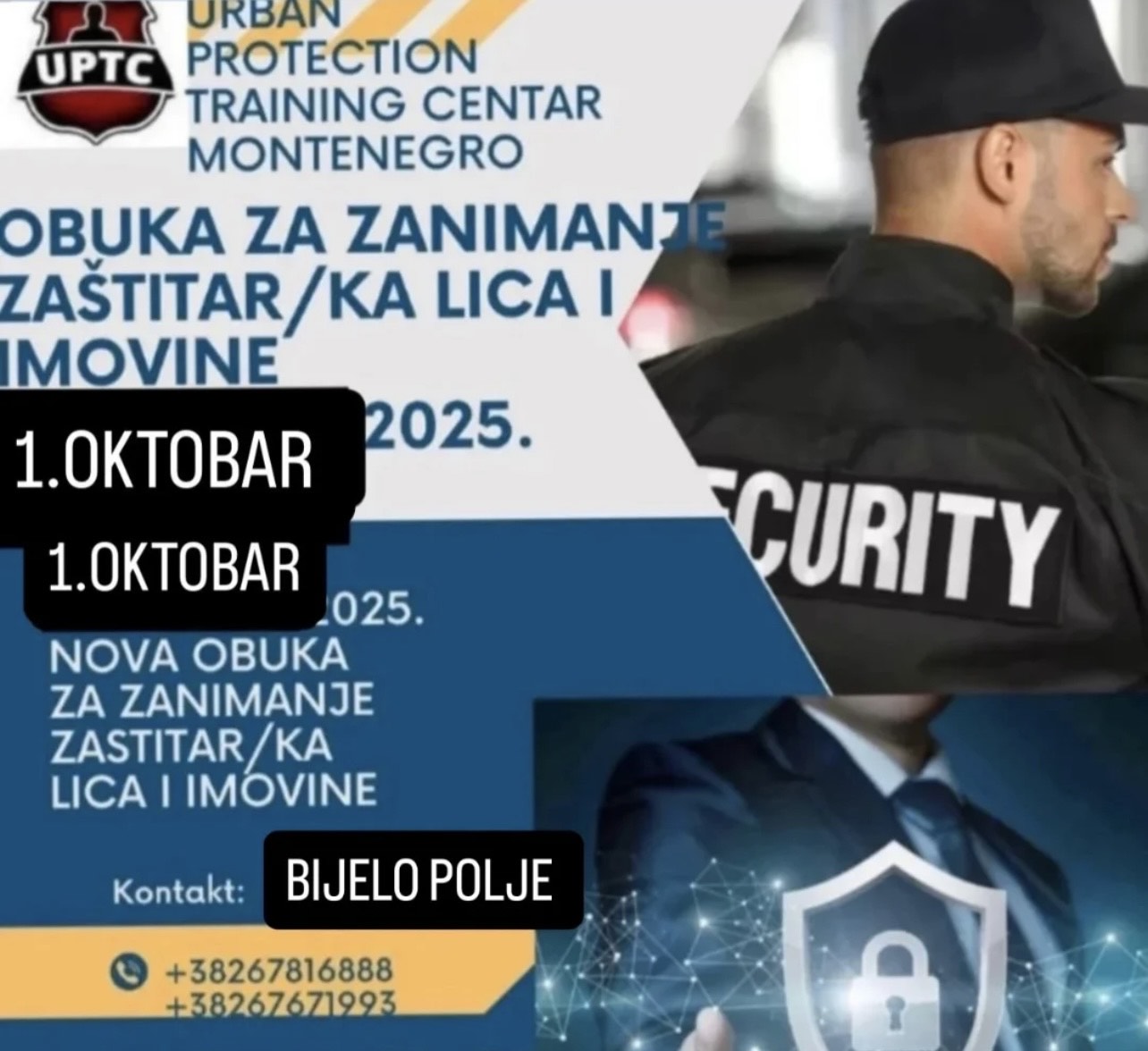 NOVA OBUKA ZA ZANIMANJE ZAŠTITAR/KA LICA I IMOVINE POČINJE 1. OKTOBRA U BIJELOM POLJU