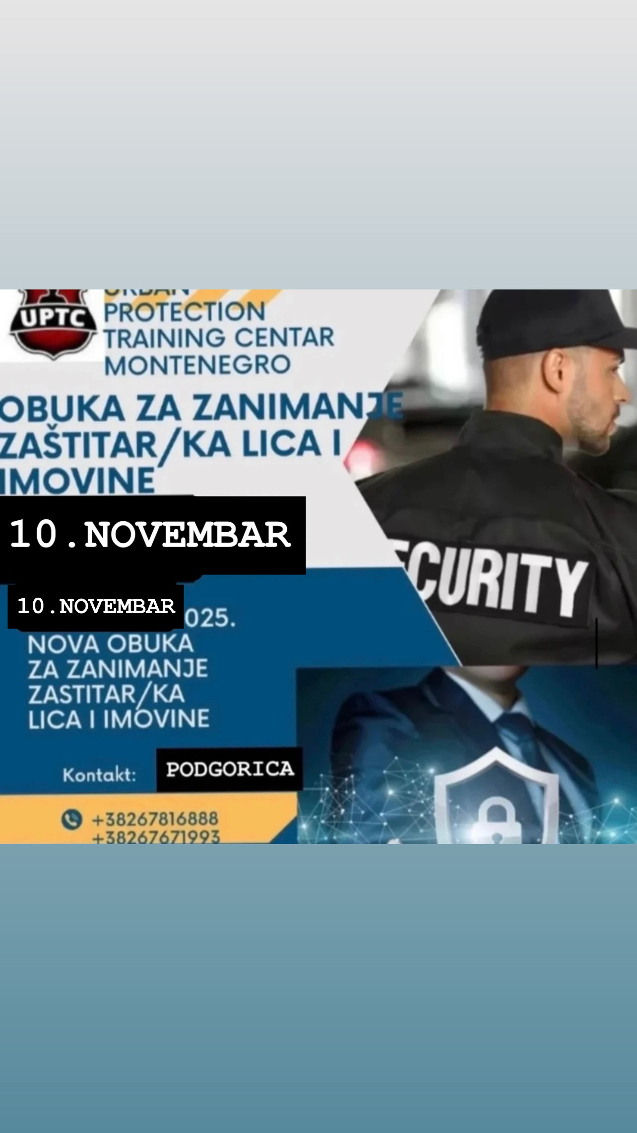 NOVA OBUKA ZA ZANIMANJE ZAŠTITAR/KA LICA I IMOVINE