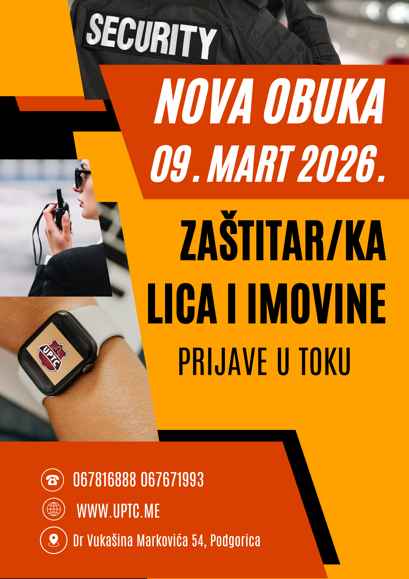 NOVA OBUKA ZA ZANIMANJE ZAŠTITAR/KA LICA I IMOVINE POČINJE 09. MARTA 2026. GODINE