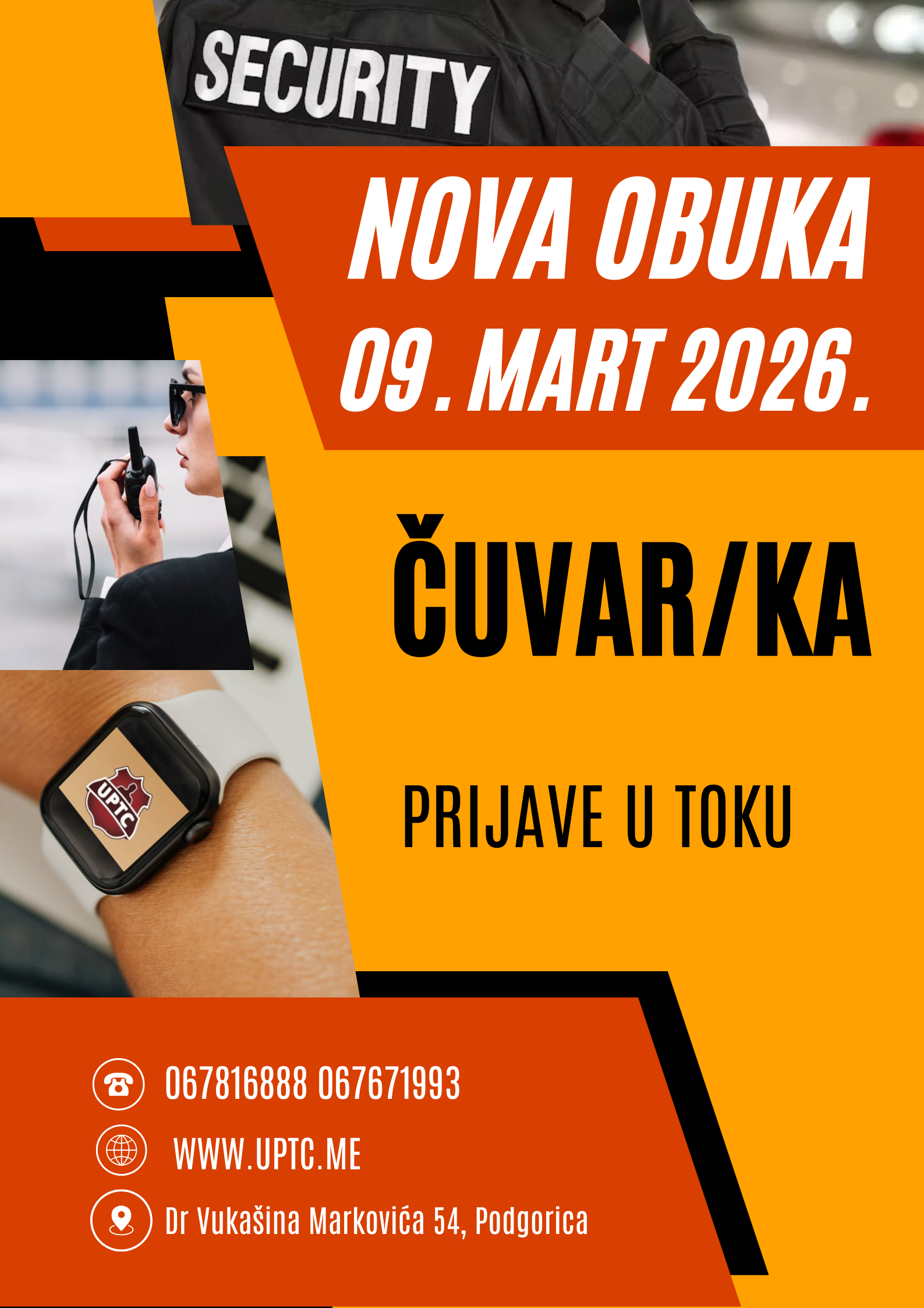 NOVA OBUKA ZA ZANIMANJE ČUVAR/KA POČINJE 09. MARTA 2026. GODINE.