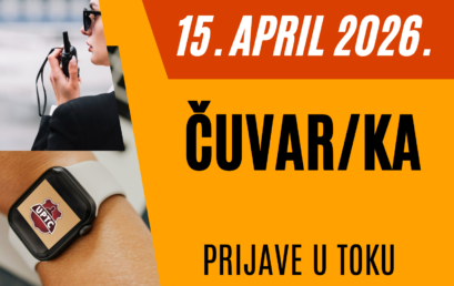 NOVA OBUKA ZA ZANIMANJE ČUVAR/KA POČINJE 15. APRILA 2026. GODINE.