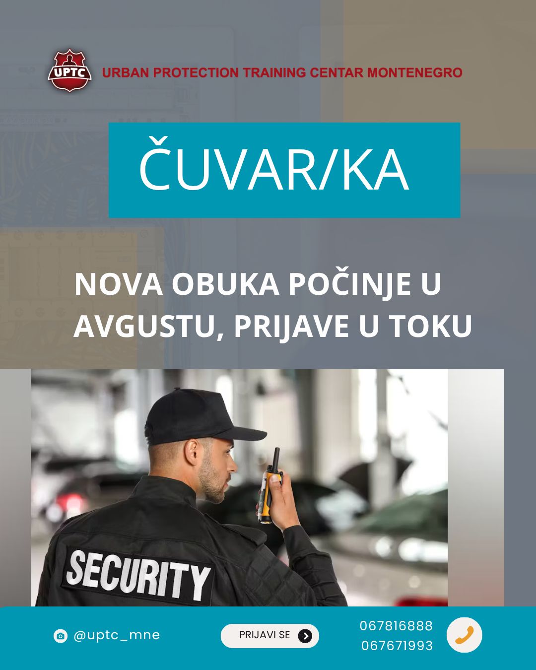 NOVA OBUKA ZA ZANIMANJE ČUVAR/KA POČINJE 3. AVGUSTA 2026. GODINE
