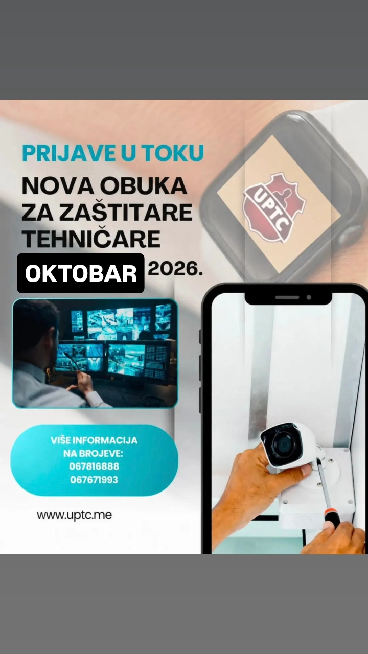 OKTOBAR: NOVA OBUKA ZA ZANIMANJE ZAŠTITAR/KA TEHNIČAR/KA OKTOBAR: NOVA OBUKA ZA ZANIMANJE ZAŠTITAR/KA TEHNIČAR/KA